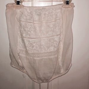 American Eagle White Strapless Crop Top